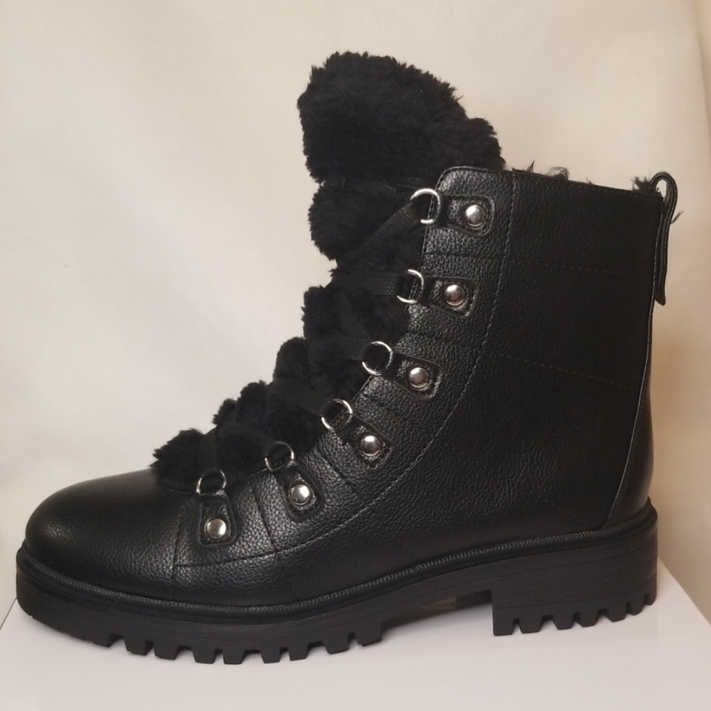 NINE WEST WEATON BLACK LEATHER ANKLE BOOTS 8.5 NIB